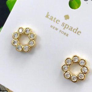 Kate Spade Full Circle Clear/Gold Stud Earrings